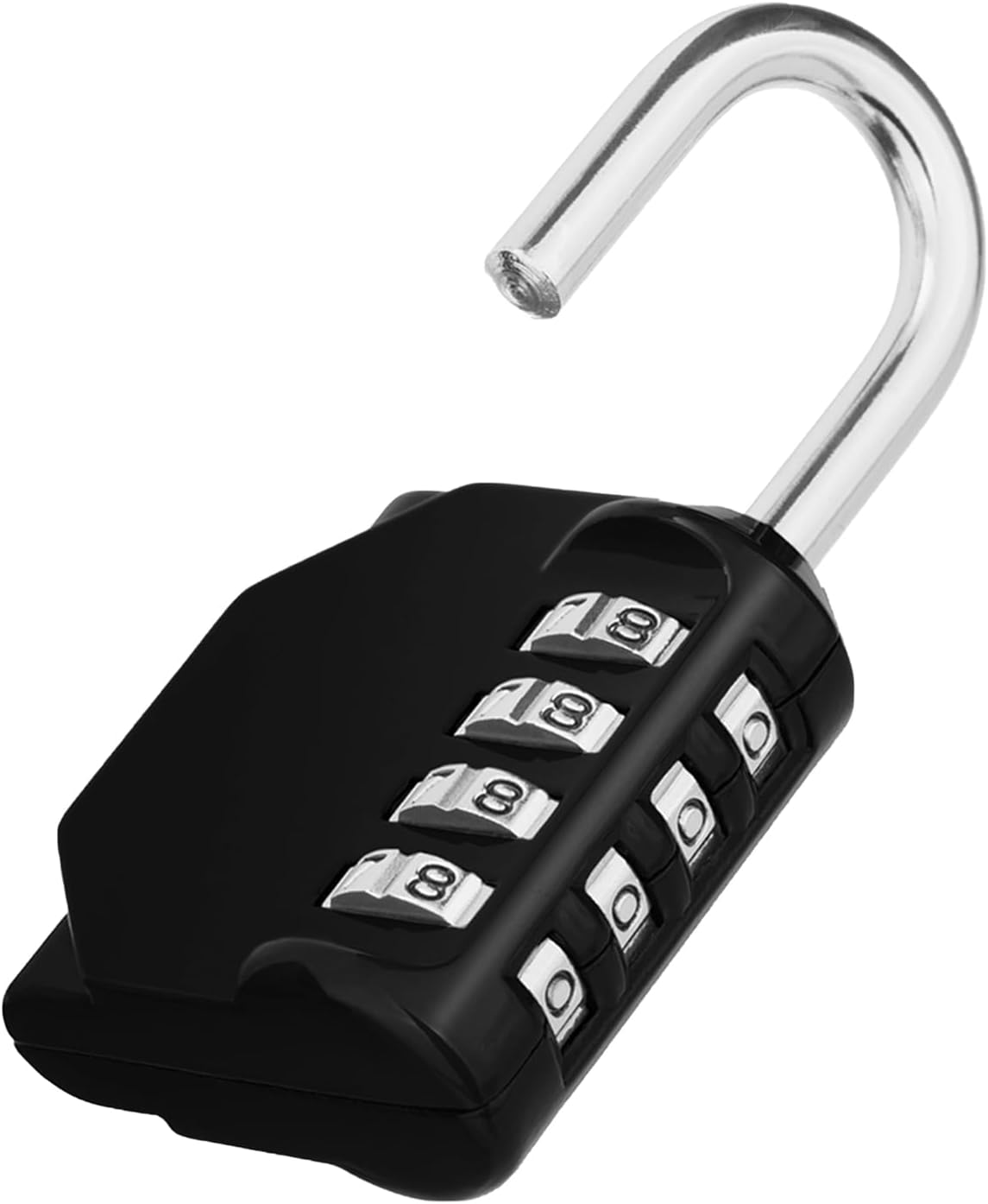 ZHEGE Vorhängeschloss Zahlenschloss Spind Fitnessstudio, 4 Stellig Zahlencode Schloss, Vorhängeschloß, Kombinationsschloss, Nummernschloss Wetterfest für Kellertür, Gartenzäunen (Schwarz)