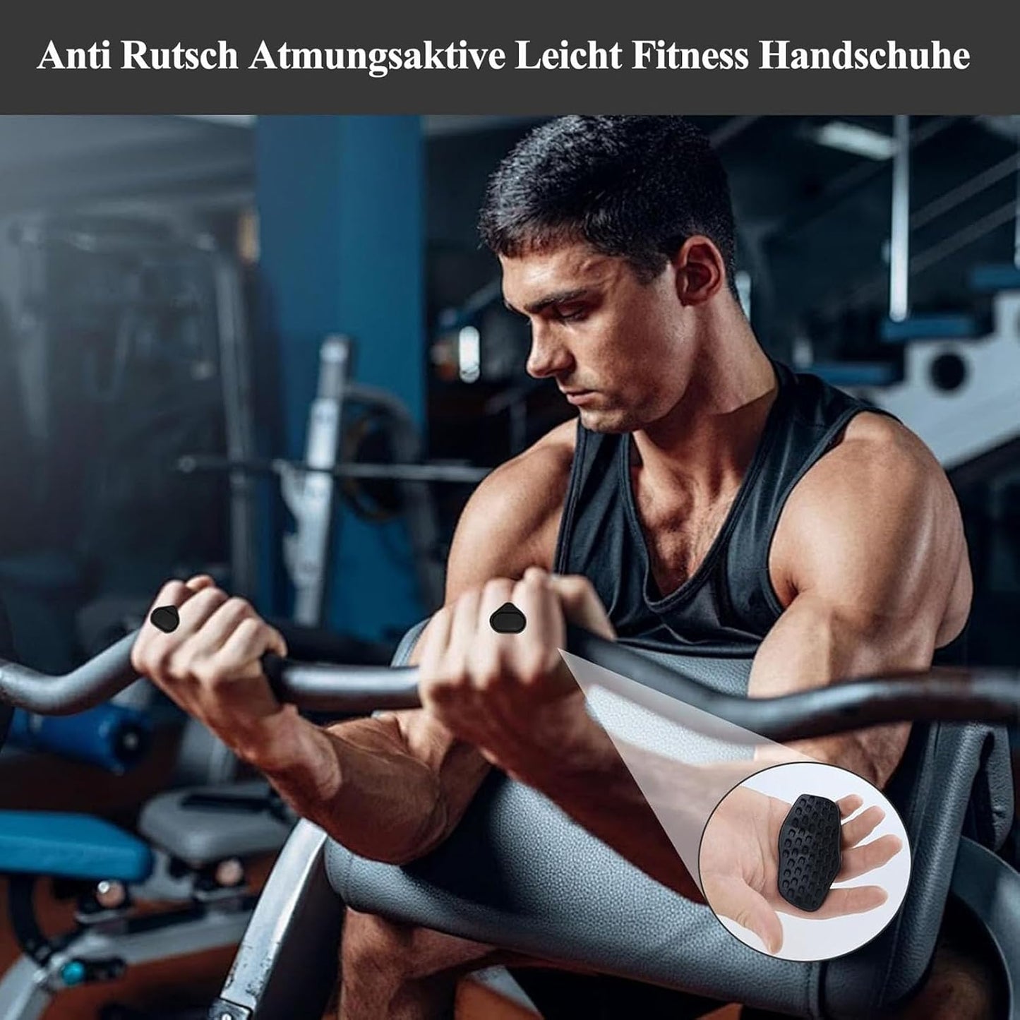 1 Paar Anti Rutsch Fitness Handschuhe Herren Damen Ergonomische Gummi Gym Grips Atmungsaktive Trainingshandschuhe für Powerlifting Klimmzüge Bodybuilding Fitness und Crosstrainin, Fitness Zubehör