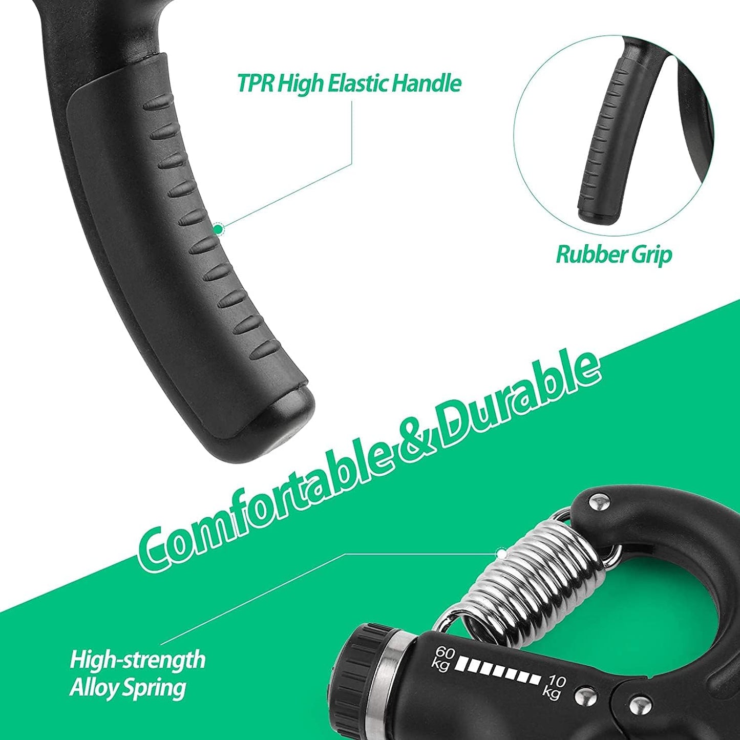 NIYIKOW 2er Set Handtrainer Unterarmtrainer, Einstellbarer Widerstand 10-60kg, Grip Griffkraft Trainer, Fingertrainer, Hand Unterarm Trainingsgerät, Für Sportler und Wiederherstellung der Hand