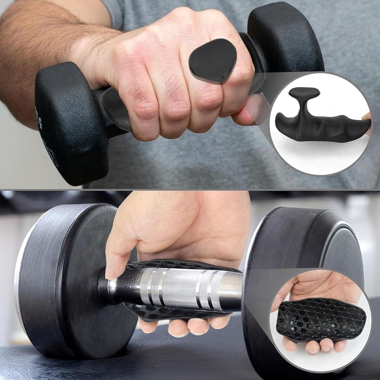 1 Paar Anti Rutsch Fitness Handschuhe Herren Damen Ergonomische Gummi Gym Grips Atmungsaktive Trainingshandschuhe für Powerlifting Klimmzüge Bodybuilding Fitness und Crosstrainin, Fitness Zubehör