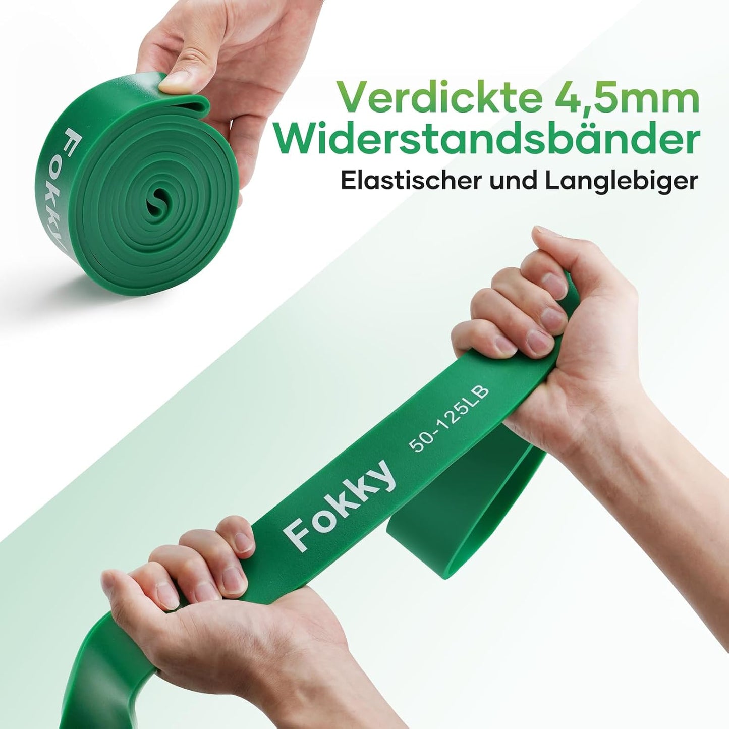 Fokky Fitnessbänder Widerstandsbänder mit 5 Stufen, Resistance Bands mit Türanker, 2*Griffen, Übungsanleitung&Tragebeutel, Gymnastikband Klimmzugband Fitnessband für Muskelaufbau,Yoga,Pilates 5er Set