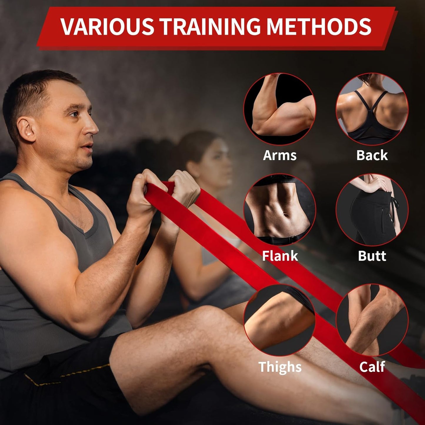 AUVIM Widerstandsbänder Set Fitnessbänder 3 verschiedene Stufen von Widerstandsbändern für Krafttraining, Stretching, Calisthenics, Cross-Fitness, Pilates, Yoga, inklusive Türanker-Aufbewahrungstasche