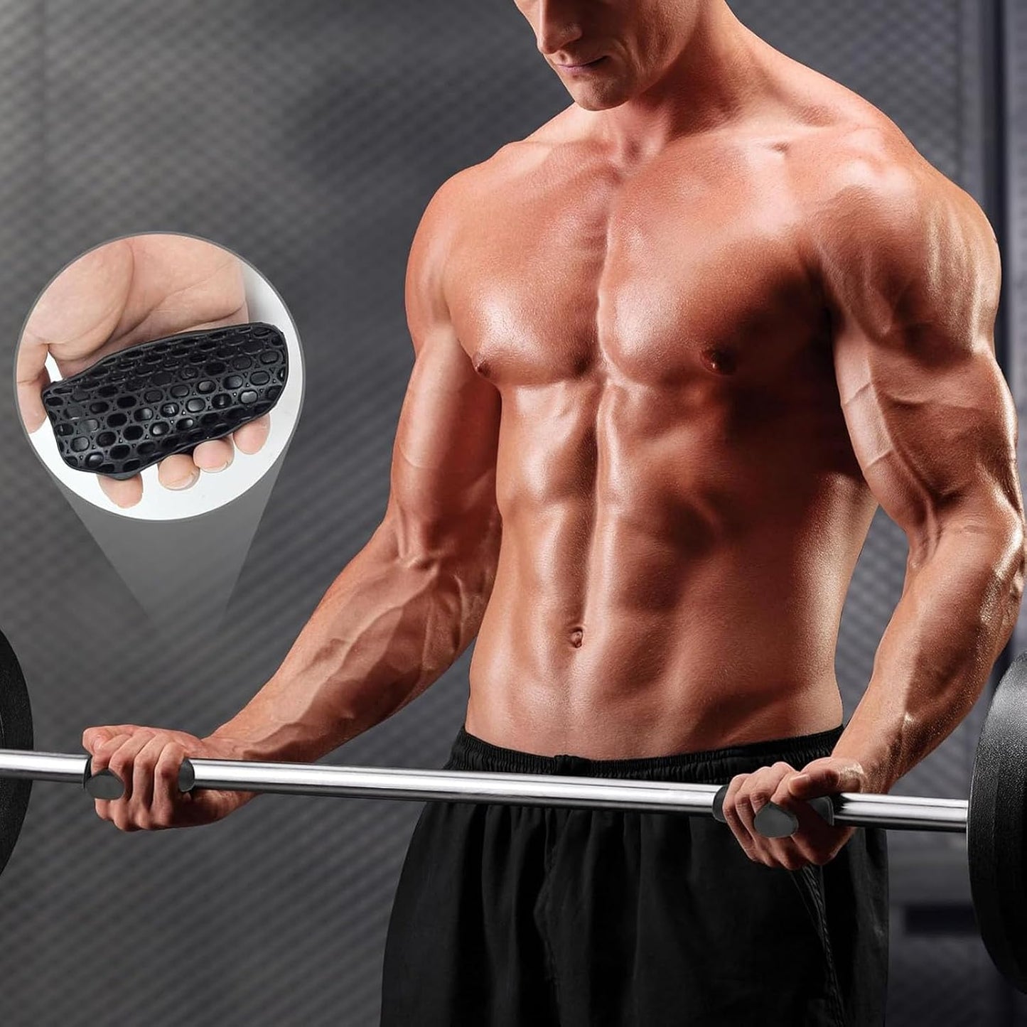 1 Paar Anti Rutsch Fitness Handschuhe Herren Damen Ergonomische Gummi Gym Grips Atmungsaktive Trainingshandschuhe für Powerlifting Klimmzüge Bodybuilding Fitness und Crosstrainin, Fitness Zubehör