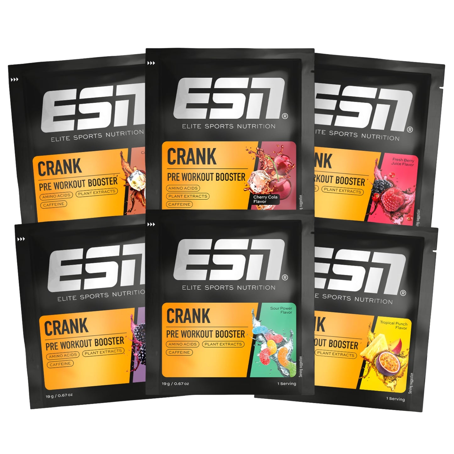 ESN Crank, Tropical Punch, 380g, kompletter Pre Workout Booster