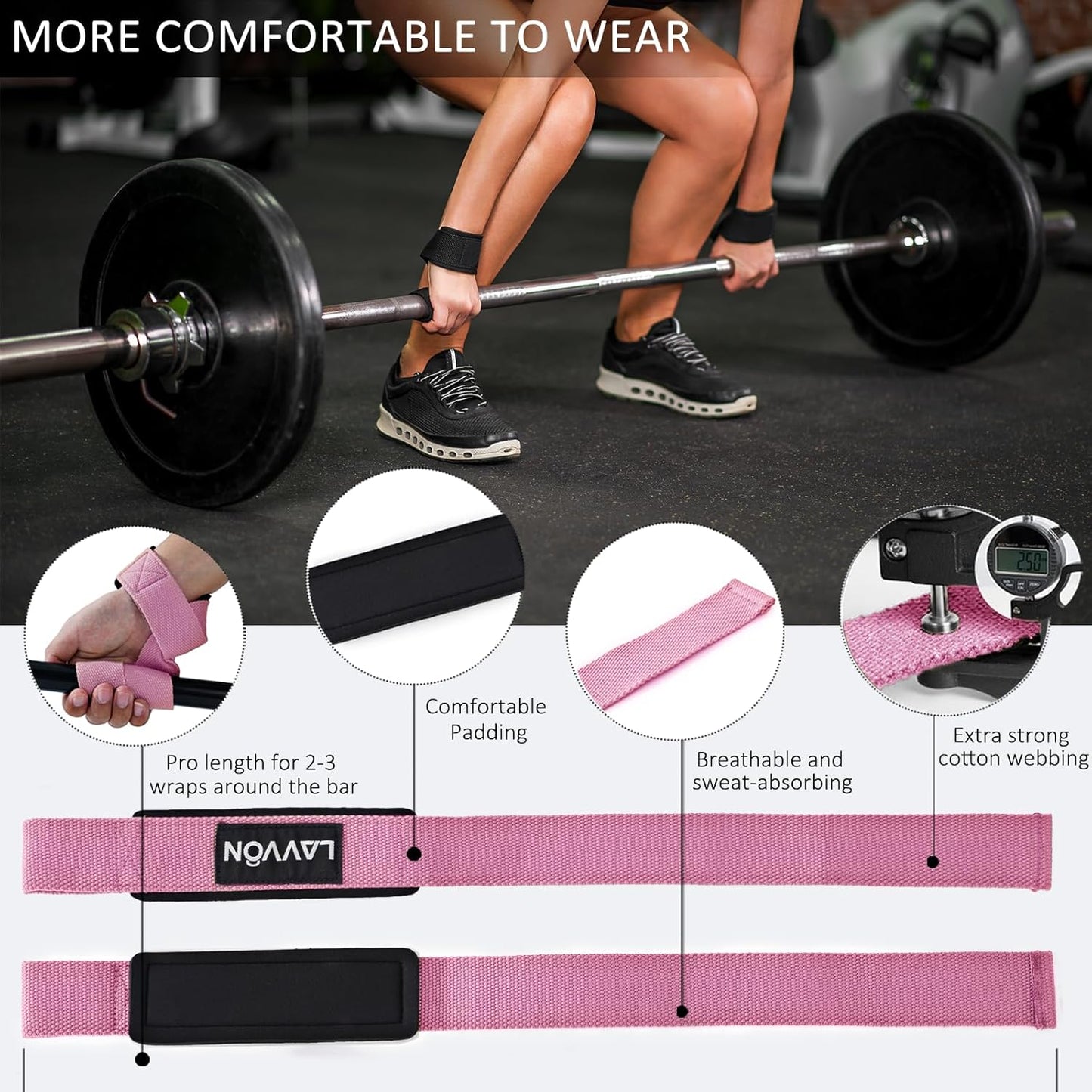 Langhantel Polster Set - Hip Thrust Pad Polster für Langhantelstange - Hantel Nackenpolster, Polsterung für Squats, Booty Training, Gym Fitness - mit Knöchelriemen, Zughilfen für Krafttraining