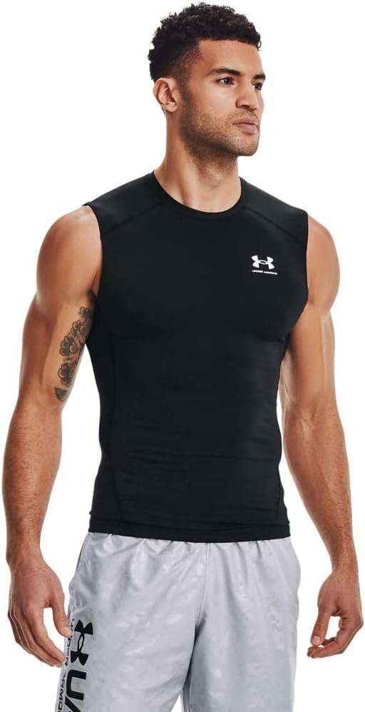 Under Armour Herren HeatGear Kompressions-Baselayer-Weste, Black/White