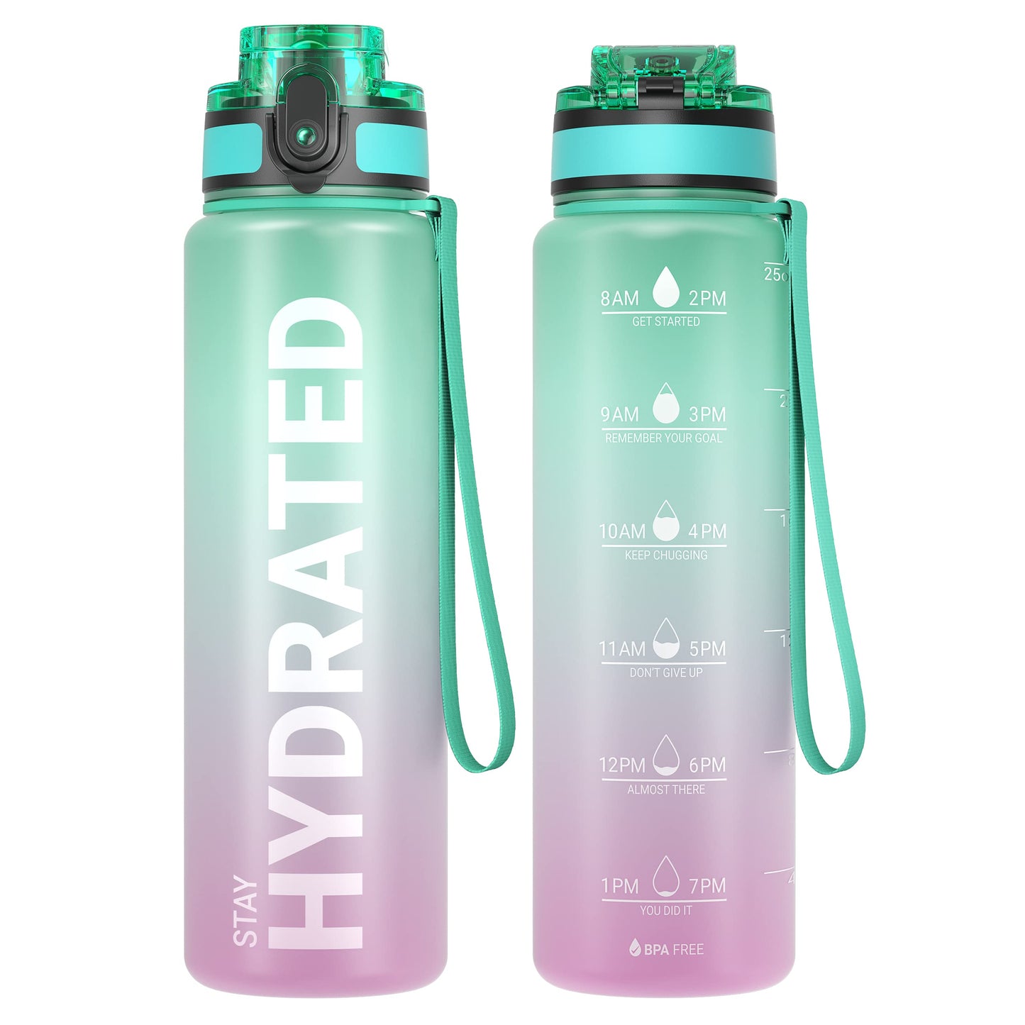 Sahara Sailor Trinkflasche, Sport Trinkflasche, [BPA-frei Tritan] 1L/500ML/750ML Auslaufsicher Sport Wasserflasche, Sportflasche für Fahrrad, Camping, Yoga, Gym (1 Flasche)