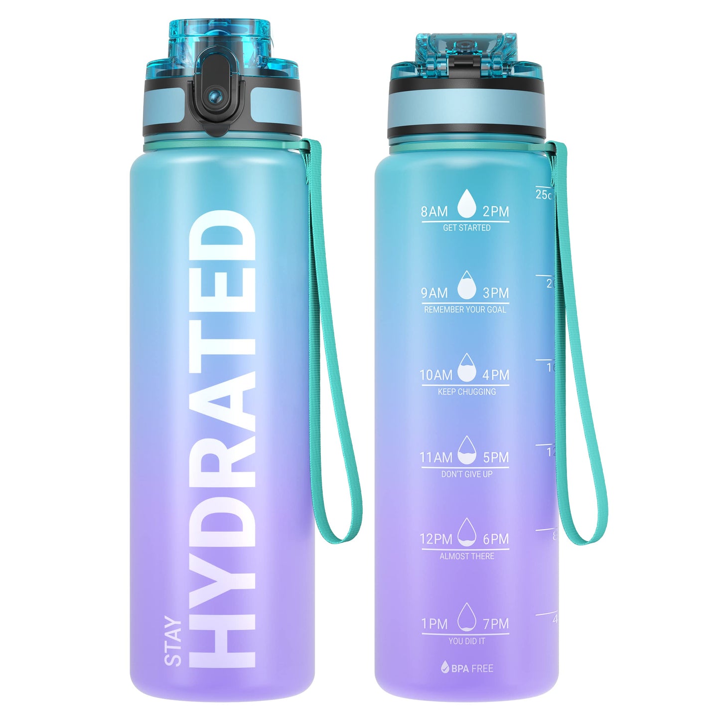 Sahara Sailor Trinkflasche, Sport Trinkflasche, [BPA-frei Tritan] 1L/500ML/750ML Auslaufsicher Sport Wasserflasche, Sportflasche für Fahrrad, Camping, Yoga, Gym (1 Flasche)