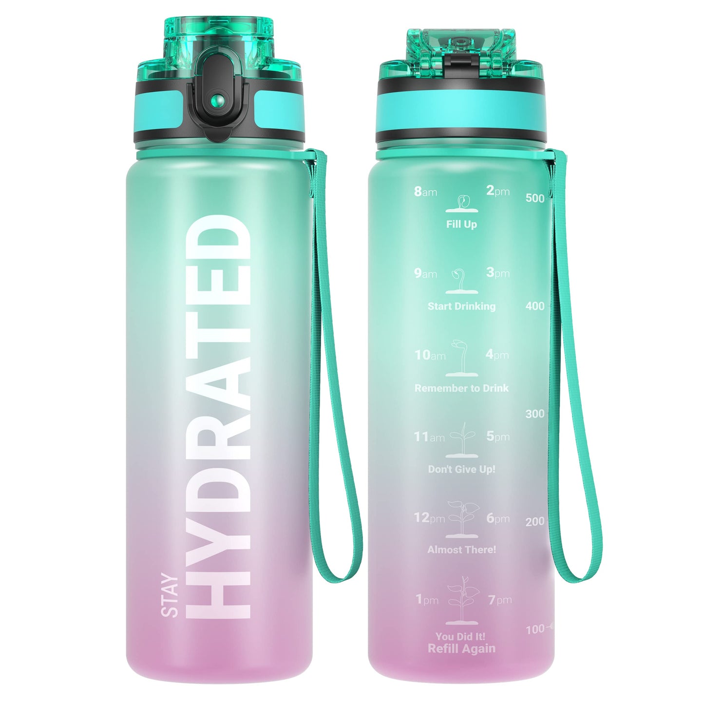 Sahara Sailor Trinkflasche, Sport Trinkflasche, [BPA-frei Tritan] 1L/500ML/750ML Auslaufsicher Sport Wasserflasche, Sportflasche für Fahrrad, Camping, Yoga, Gym (1 Flasche)