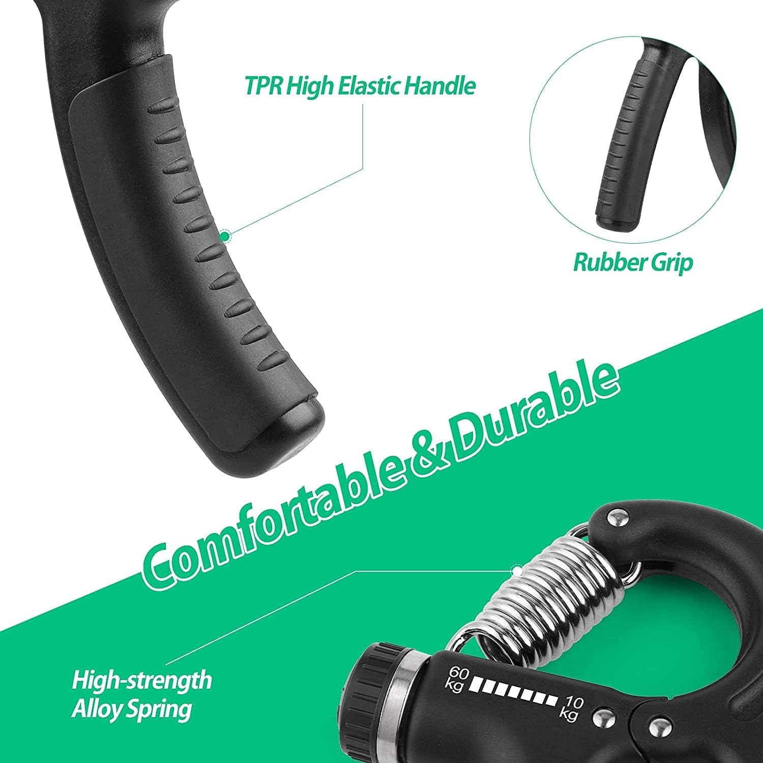 NIYIKOW 2er Set Handtrainer Unterarmtrainer, Einstellbarer Widerstand 10-60kg, Grip Griffkraft Trainer, Fingertrainer, Hand Unterarm Trainingsgerät, Für Sportler und Wiederherstellung der Hand