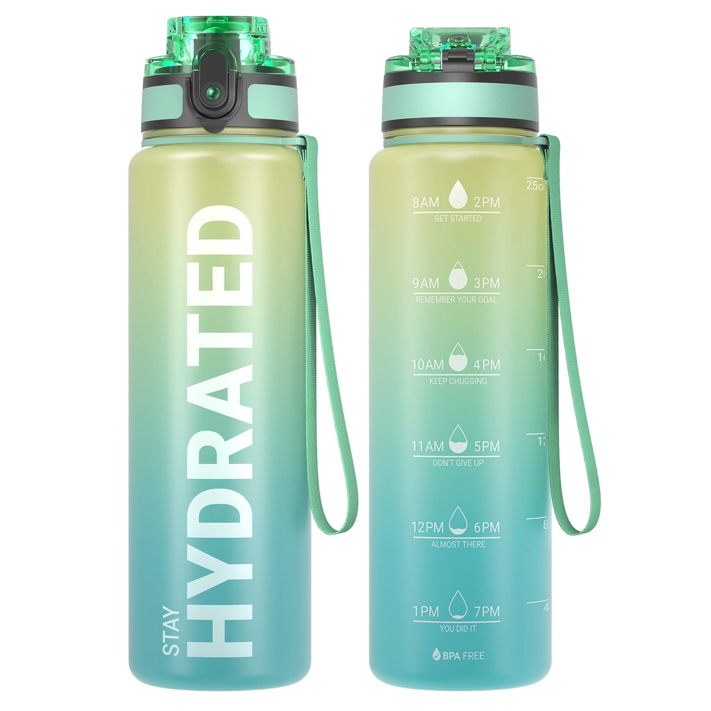 Sahara Sailor Trinkflasche, Sport Trinkflasche, [BPA-frei Tritan] 1L/500ML/750ML Auslaufsicher Sport Wasserflasche, Sportflasche für Fahrrad, Camping, Yoga, Gym (1 Flasche)