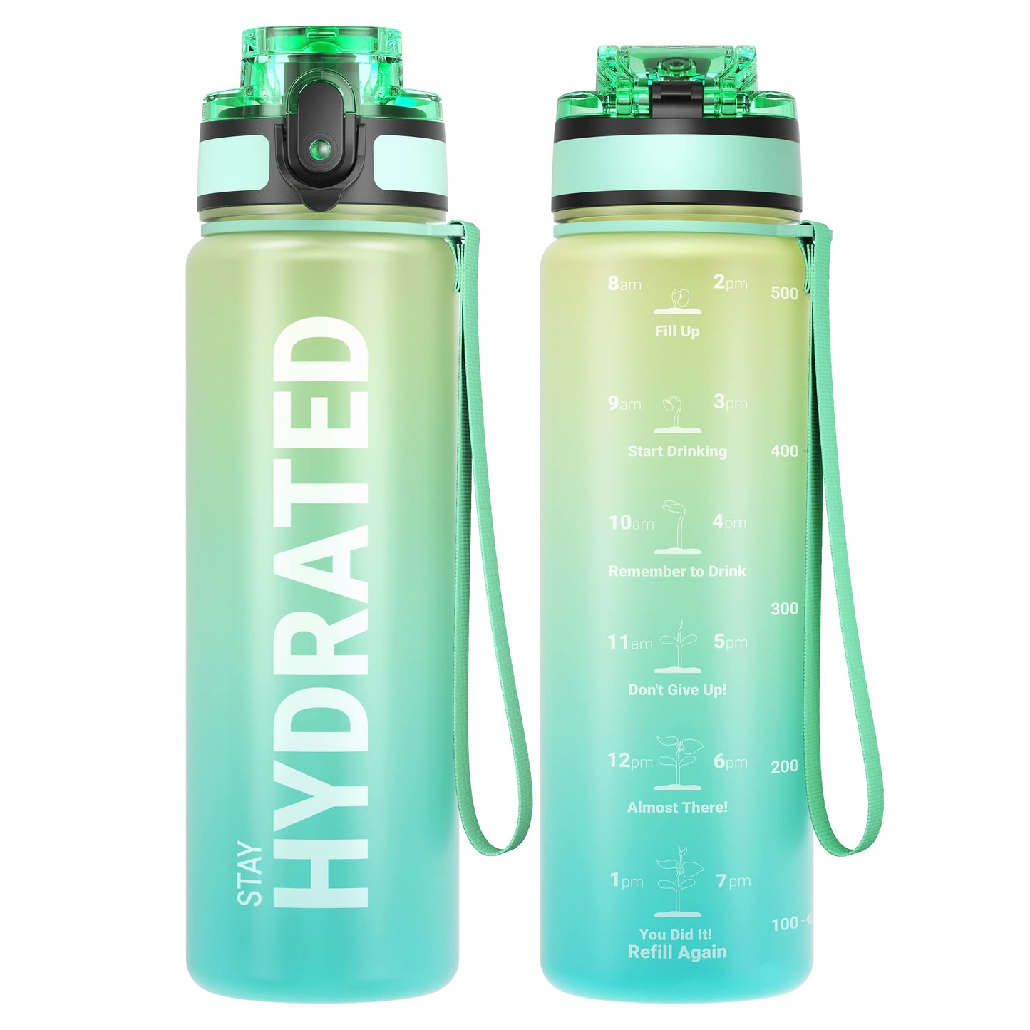 Sahara Sailor Trinkflasche, Sport Trinkflasche, [BPA-frei Tritan] 1L/500ML/750ML Auslaufsicher Sport Wasserflasche, Sportflasche für Fahrrad, Camping, Yoga, Gym (1 Flasche)