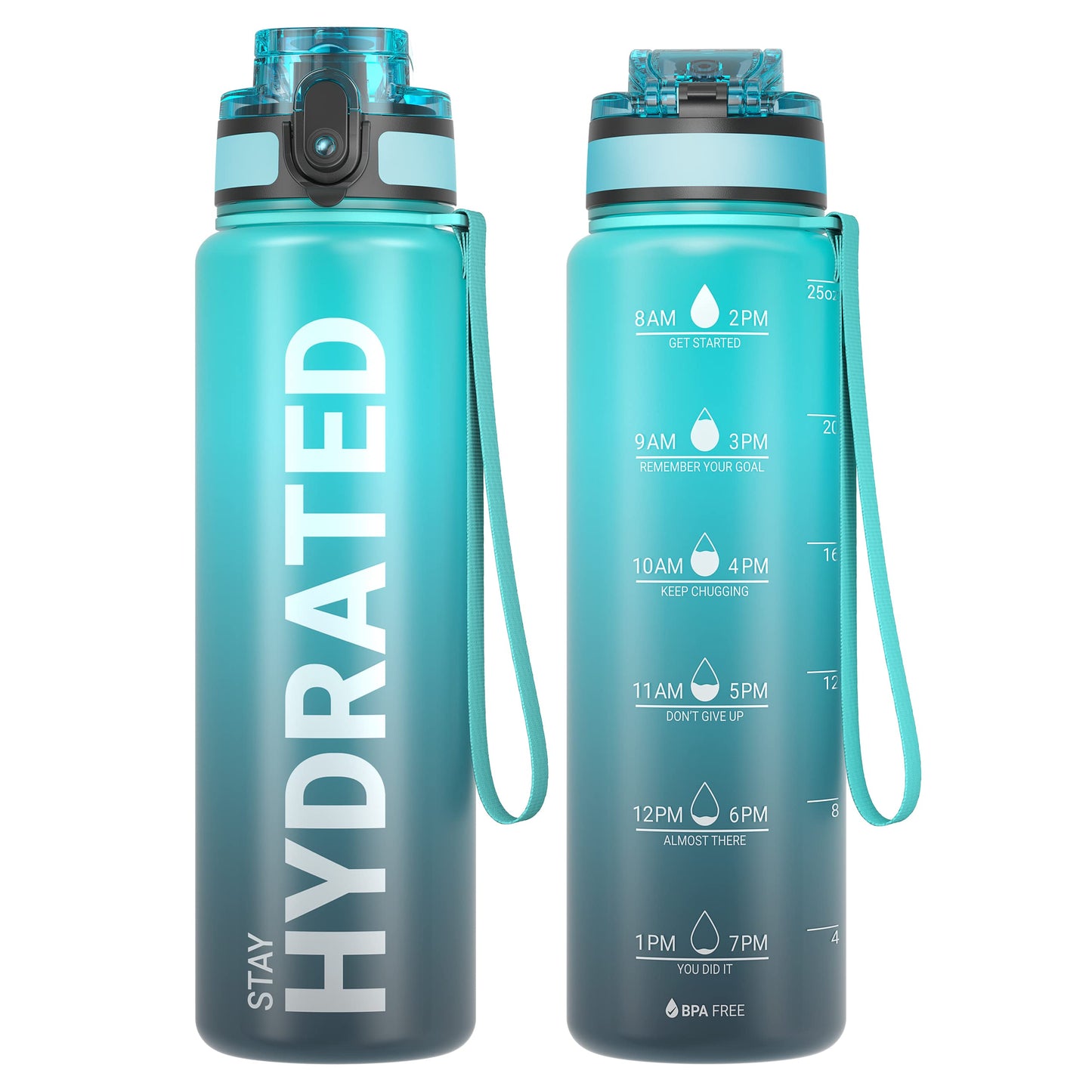 Sahara Sailor Trinkflasche, Sport Trinkflasche, [BPA-frei Tritan] 1L/500ML/750ML Auslaufsicher Sport Wasserflasche, Sportflasche für Fahrrad, Camping, Yoga, Gym (1 Flasche)