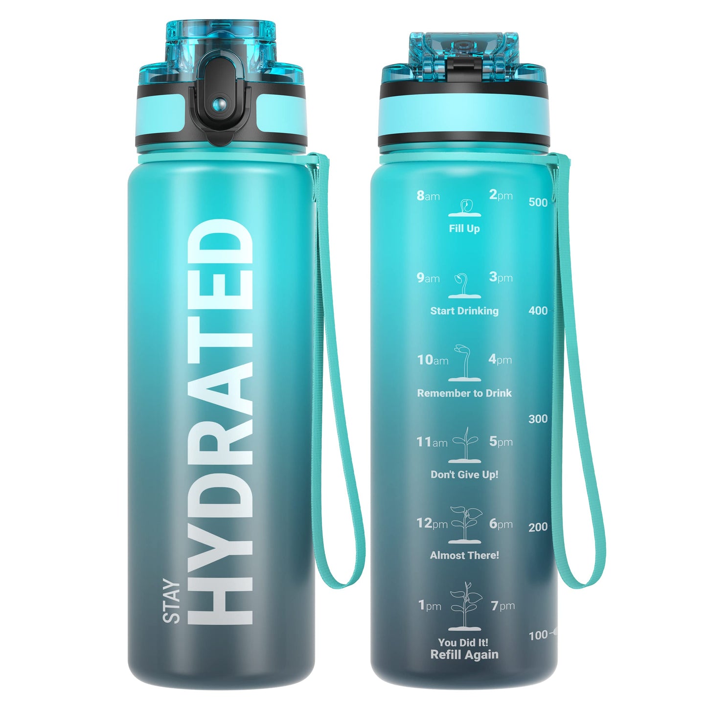 Sahara Sailor Trinkflasche, Sport Trinkflasche, [BPA-frei Tritan] 1L/500ML/750ML Auslaufsicher Sport Wasserflasche, Sportflasche für Fahrrad, Camping, Yoga, Gym (1 Flasche)