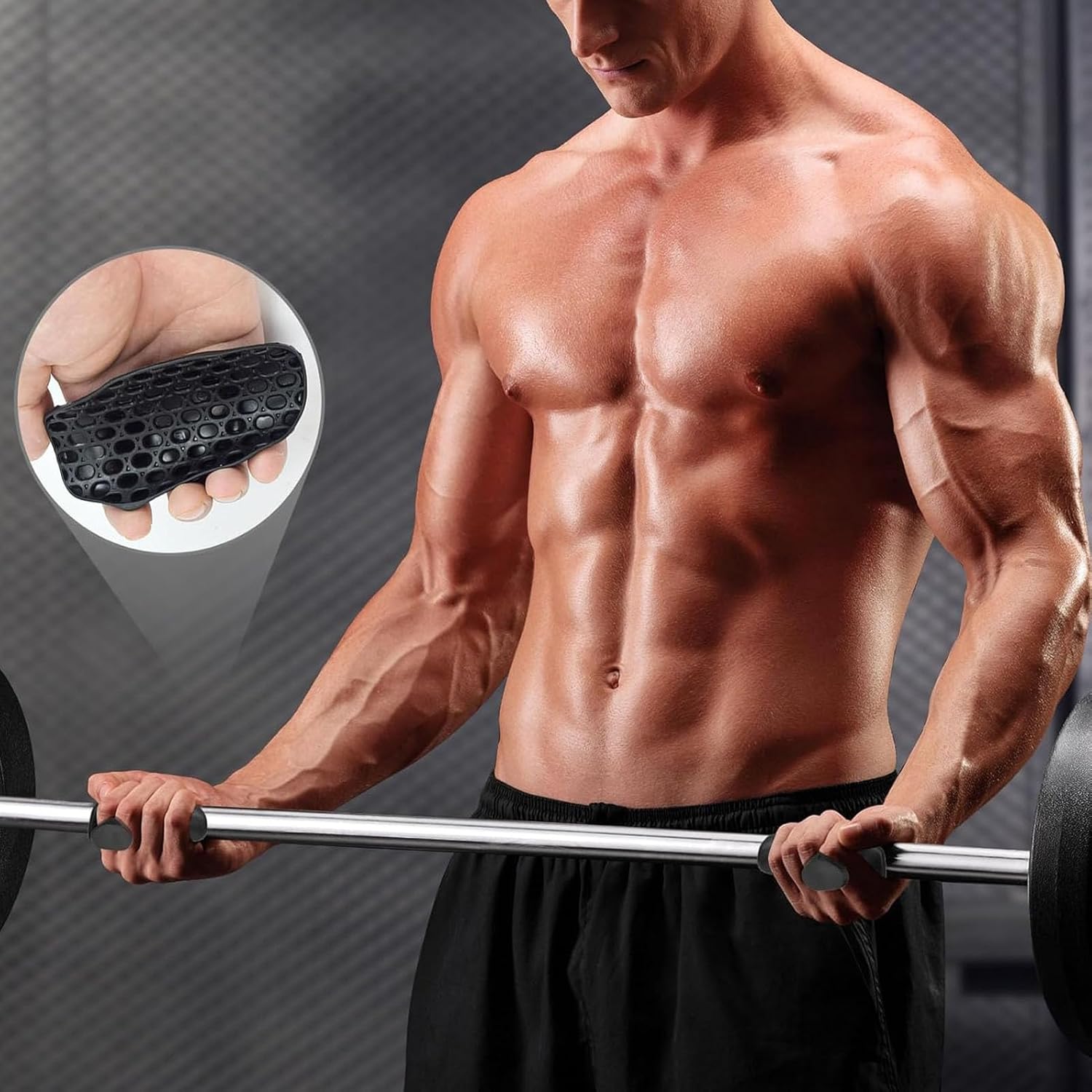 1 Paar Anti Rutsch Fitness Handschuhe Herren Damen Ergonomische Gummi Gym Grips Atmungsaktive Trainingshandschuhe für Powerlifting Klimmzüge Bodybuilding Fitness und Crosstrainin, Fitness Zubehör