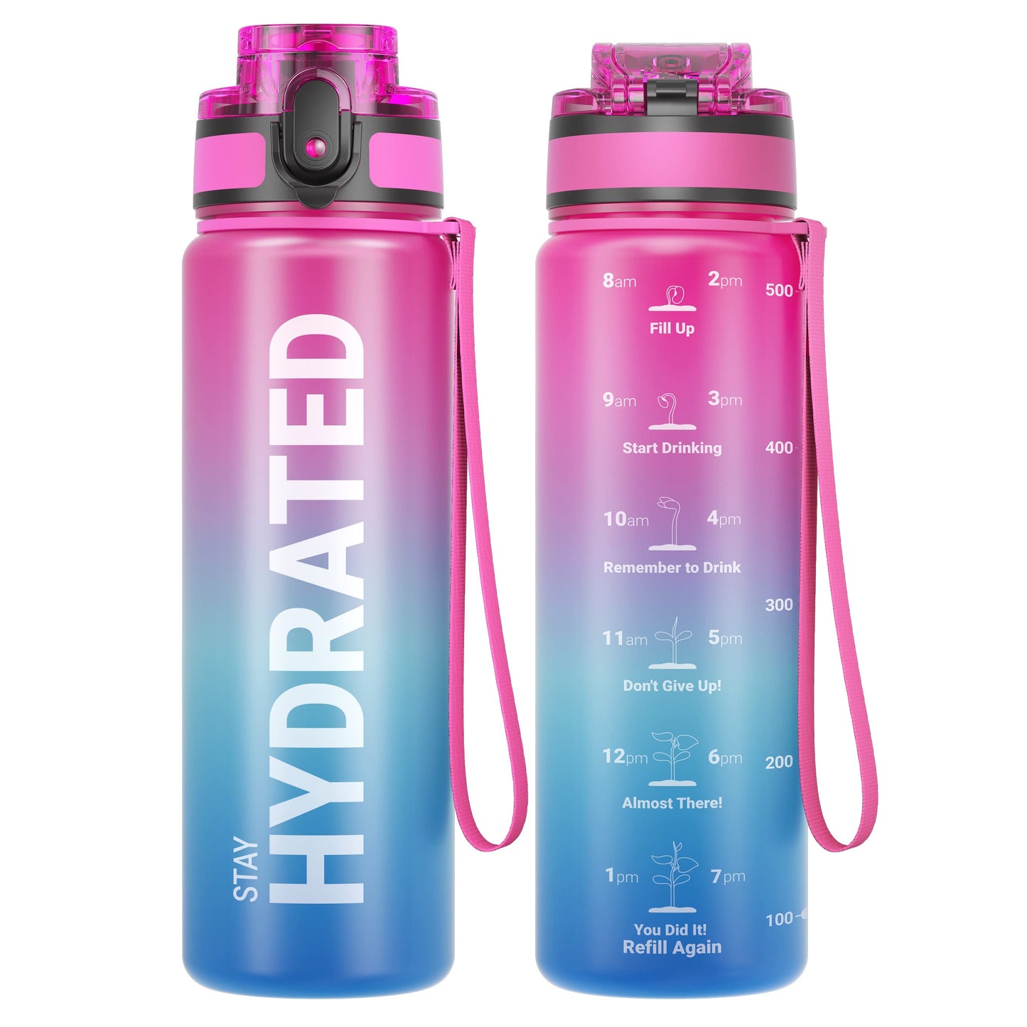 Sahara Sailor Trinkflasche, Sport Trinkflasche, [BPA-frei Tritan] 1L/500ML/750ML Auslaufsicher Sport Wasserflasche, Sportflasche für Fahrrad, Camping, Yoga, Gym (1 Flasche)
