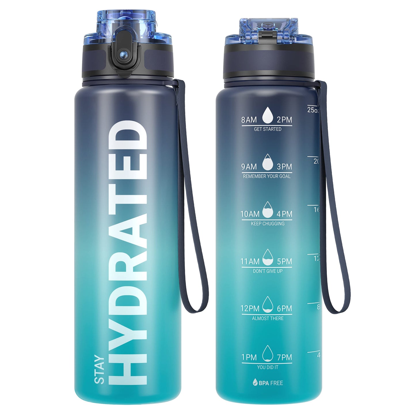 Sahara Sailor Trinkflasche, Sport Trinkflasche, [BPA-frei Tritan] 1L/500ML/750ML Auslaufsicher Sport Wasserflasche, Sportflasche für Fahrrad, Camping, Yoga, Gym (1 Flasche)