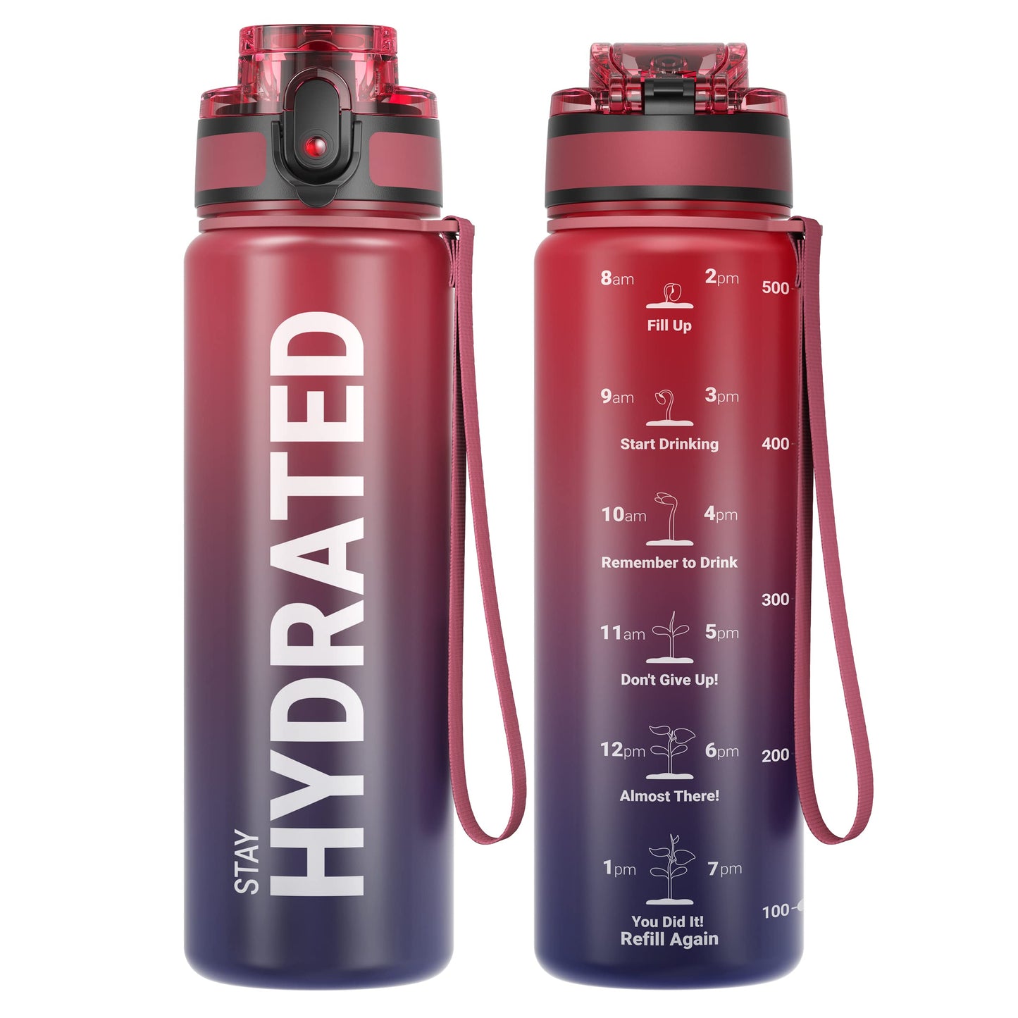 Sahara Sailor Trinkflasche, Sport Trinkflasche, [BPA-frei Tritan] 1L/500ML/750ML Auslaufsicher Sport Wasserflasche, Sportflasche für Fahrrad, Camping, Yoga, Gym (1 Flasche)